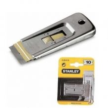 STANLEY Razor Blade Scraper with 5 Blades for Removing Labels, Adhesives etc. From Smooth Surfaces